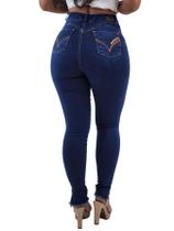 Calça Jeans Feminina Skinny Cintura Alta Elastano Levanta Bumbum