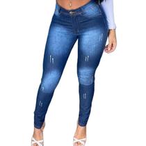 Calça Jeans Feminina Skinny Cintura Alta Levanta Bumbum