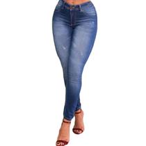 Calça Jeans Feminina Skinny Cintura Alta Levanta Bumbum