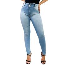 Calça Jeans Feminina Skinny Cintura Desfiada