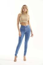 Calça Jeans Feminina Skinny Cintura Média