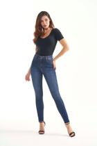 Calça Jeans Feminina Skinny Cintura Média Tradicional