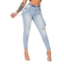 Calça Jeans Feminina Skinny com Suspensório Pit Bull - 40841