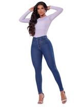 Calça Jeans Feminina Skinny Fechamento Botões - LD Jeans