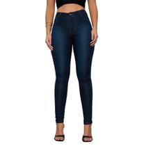 Calça Jeans Feminina Skinny Lavagem Escura Modelo Premium
