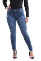 Calça Jeans Feminina Skinny Levanta Bum Bum Cintura Média