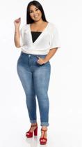 Calça jeans feminina skinny plus size biotipo