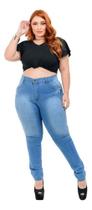 Calça Jeans Feminina Skinny Plus Size Cintura Alta Modelo Levanta Bumbum Tecido Premium Confortável Tam 46 ao 54 - Suprema Opção Calça Jeans Feminina Skinny Plus Size Cintura Alta Modelo Levanta Bumbum Tecido Premium Confortável Tam 46 ao 54 - Suprema Opção