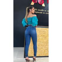 Calça Jeans Feminina Skinny Premium Cintura Alta Levanta bumbum