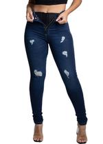 Calça Jeans Feminina Super Lipo Cintura Alta Empina Bumbum Original com Cinta Modeladora