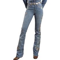 Calça Jeans Feminina Tassa Bordada Boot Cut Calça Jeans Feminina Tassa Bordada Boot Cut