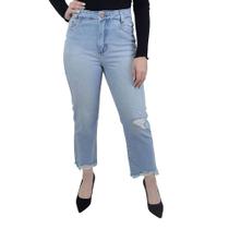 Calça Jeans Feminina Tharog Reta Cropped Azul Clara - TH1788JN