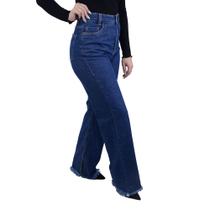 Calça Jeans Feminina Tharog Wide Leg Azul Escuro - TH1789JN