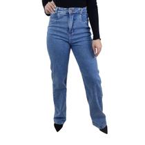 Calça Jeans Feminina Tharog Wide Leg Azul Médio - TH1839JE