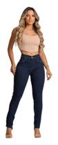 Calça Jeans Feminina Tradicional Com Elastano Cintura Alta