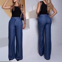 Calça Jeans Feminina Wedi leg de Liocel Sem elastano Confortavel