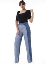 Calça jeans feminina wide leg - 268914 - Sawary