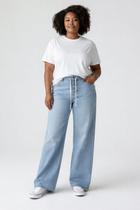 Calça Jeans Feminina Wide Leg Cintura Alta com Cordão Calça Jeans Feminina Wide Leg Cintura Alta com Cordão