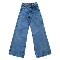 Calça Jeans Feminina Wide Leg Infantil Juvenil Pantalona (R6236)
