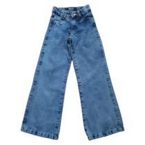 Calça Jeans Feminina Wide Leg Infantil Juvenil Pantalona (R6236) Calça Jeans Feminina Wide Leg Infantil Juvenil Pantalona (R6236)