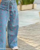 Calça jeans feminino wide leg tamanho 4