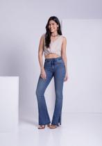 Calça Jeans Flare Chapa Barriga Com Fenda LUNENDER 20973