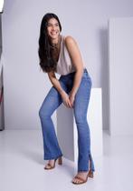 Calça Jeans Flare Chapa Barriga Com Fenda LUNENDER 20973