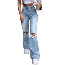 Calça Jeans Flare Cintura Alta Levanta Bumbum Hot Pants Atca - Prasset Company Calça Jeans Flare Cintura Alta Levanta Bumbum Hot Pants Atca - Prasset Company