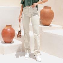 Calça Jeans Flare Color Cintura Intermediaria Feminino Revanche Leeds