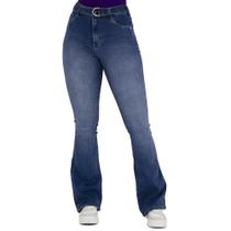 Calça Jeans Flare com Cinto Feminina Sol Jeans