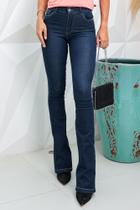 Calça jeans flare com elastico personalizado feminina reinosa unica - REVANCHE