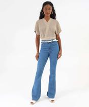 Calça Jeans Flare Feminina Push Up Marisa Azul-96004