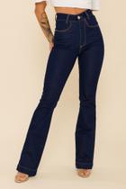 Calça Jeans Flare Hot Pant Basic - Jeans Escuro tamanho 38 Calça Jeans Flare Hot Pant Basic - Jeans Escuro tamanho 38