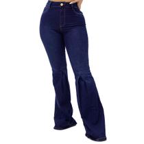 Calça Jeans Flare Hot Pants Detalhe Frontal Feminina Sol Jeans