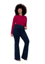 Calça jeans flare plus size chapa barriga lunender 20878