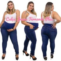 Calça Jeans Gestante/Gravida Plus Size com cós elevado