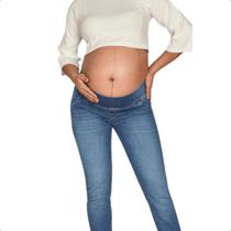 Calca jeans gestante skinny azul clara Calca jeans gestante skinny azul clara