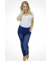 Calça Jeans Gestante Tradicional Reta em Stretch Linda Gestante