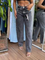 Calça Jeans Grafite Sky Wideleg Cintura Alta Calça Jeans Grafite Sky Wideleg Cintura Alta