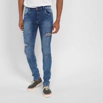 Calça Jeans Grifle Skinny Destroyed Masculina