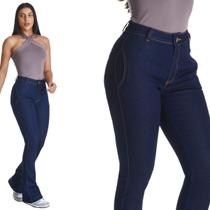 Calça Jeans HNO Flare Classic com Elastano Azul Escuro