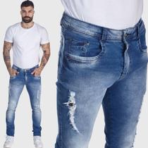 Calça Jeans HNO Jeans Skinny Premium Destroyed Azul Calça Jeans HNO Jeans Skinny Premium Destroyed Azul