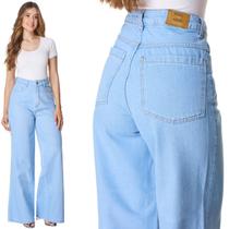 Calça Jeans HNO Jeans Wide Leg Lisa Azul Claro