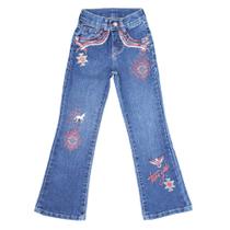 Calça Jeans Infantil Azul Bordada Feminina Tassa Gold 34122