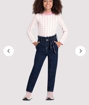 Calça Jeans Infantil C/ Lenço 4 e 12 ANOS Calça Jeans Infantil C/ Lenço 4 e 12 ANOS