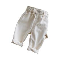 Calça Jeans Infantil De Cintura Alta Casual Para Meninos E Meninas 9M-4 Anos Outono Primavera Sólida Calça Jeans Infantil De Cintura Alta Casual Para Meninos E Meninas 9M-4 Anos Outono Primavera Sólida