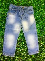 Calça Jeans Infantil Femenino C/Cinto