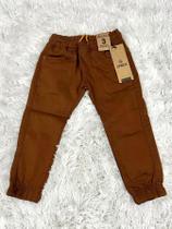 Calça jeans infantil jogger bebê caramelo