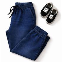 Calça Jeans Infantil Juvenil Jogger Sarja Elastico Na Cintura Punho Menino do 4 ao 14 Calça Jeans Infantil Juvenil Jogger Sarja Elastico Na Cintura Punho Menino do 4 ao 14
