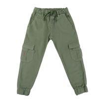 Calça Jeans Infantil Masculina Dipopini Cargo Verde CIM091